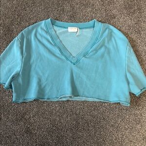 Urban Outfitters Teal Short Sleeve Crop T-Shirt
